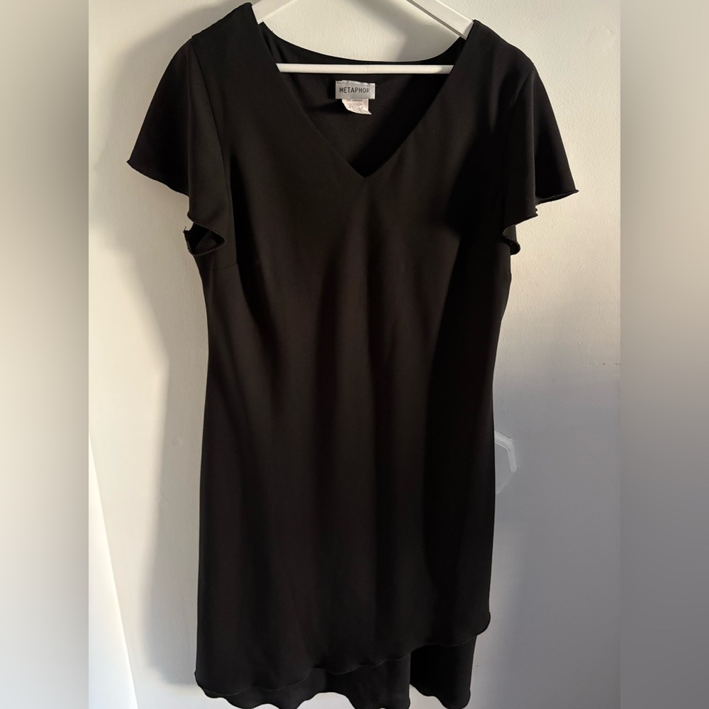 Metaphor Classic Black V-Neck Dress